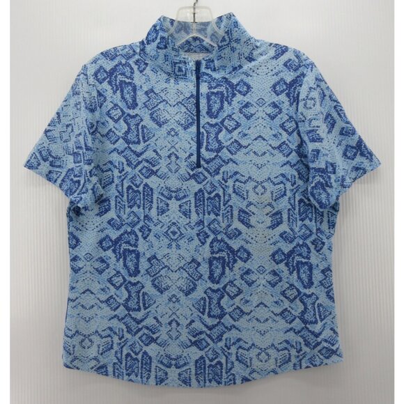 Ibkul Top Medium Golf Performance Shirt 1/4 Zip Geometric Active * - Picture 1 of 12